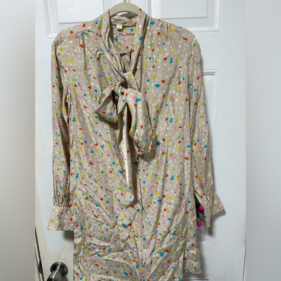 Marc Jacobs Multicolored Dot Pattern 100% silk shirt dress size 2 - Picture 4 of 6